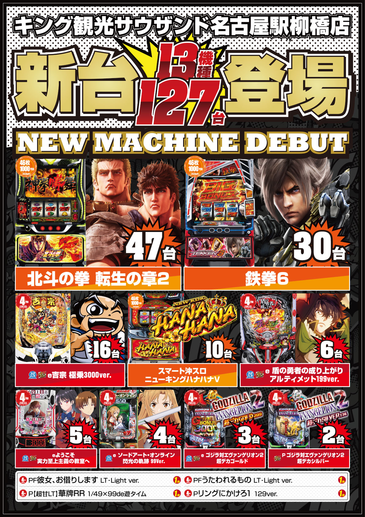 新台登場13機種127台！ポスター画像